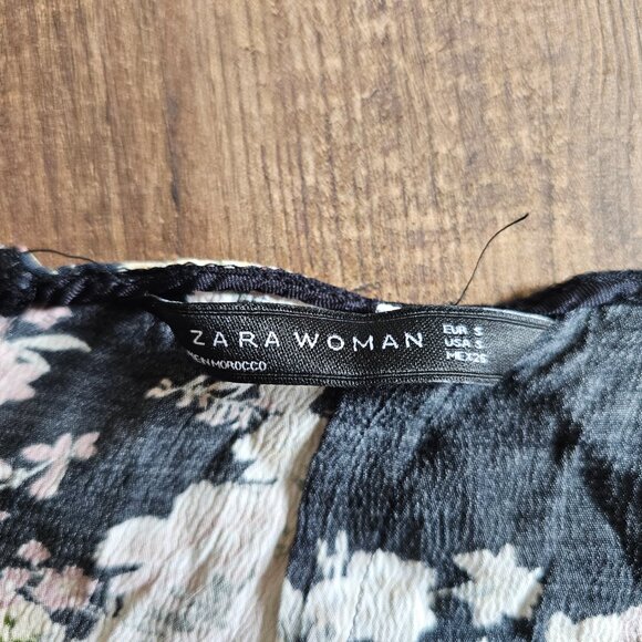 Zara Floral Jumpsuit Ruffle Shoulder Tie Back Wide Leg Floral Print, S, Multi - Picture 7 of 12